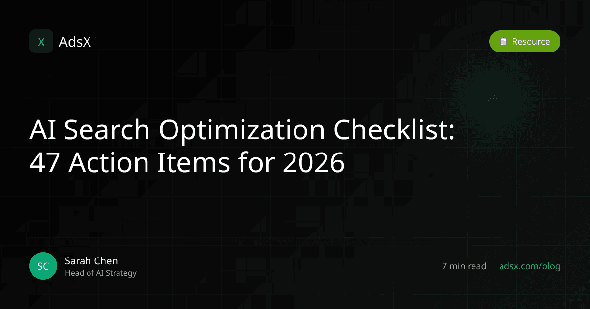 AI Search Optimization Checklist: 47 Action Items for 2026